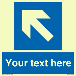 MV7942: Custom Mandatory directional sign, blue arrow up and left