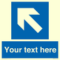 MV7942: Custom Mandatory directional sign, blue arrow up and left