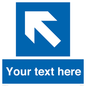 MV7942: Custom Mandatory directional sign, blue arrow up and left