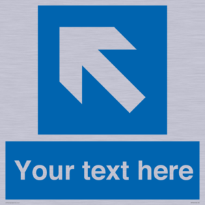 MV7942: Custom Mandatory directional sign, blue arrow up and left