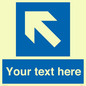 MV7942: Custom Mandatory directional sign, blue arrow up and left