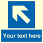 MV7942: Custom Mandatory directional sign, blue arrow up and left
