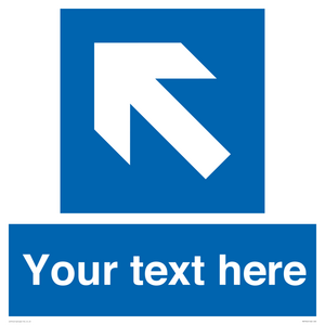 MV7942: Custom Mandatory directional sign, blue arrow up and left