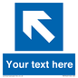 MV7942: Custom Mandatory directional sign, blue arrow up and left