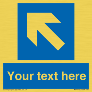 MV7942: Custom Mandatory directional sign, blue arrow up and left