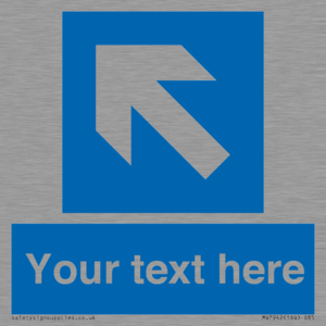 MV7942: Custom Mandatory directional sign, blue arrow up and left