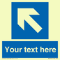 MV7942: Custom Mandatory directional sign, blue arrow up and left