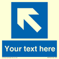 MV7942: Custom Mandatory directional sign, blue arrow up and left