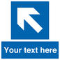 MV7942: Custom Mandatory directional sign, blue arrow up and left