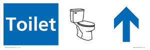 NV14321: Toilet Illustrated Dementia Friendly Sign NHS Style Blue with arrows