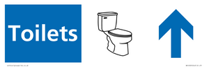 NV14325: Toilets Illustrated Dementia Friendly Sign NHS Style Blue with arrows
