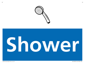 NV14327: Shower Illustrated Dementia Friendly Sign NHS Style Blue