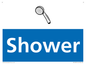NV14327: Shower Illustrated Dementia Friendly Sign NHS Style Blue