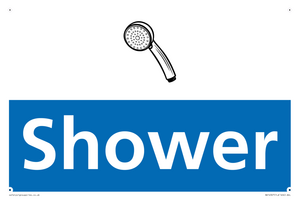 NV14327: Shower Illustrated Dementia Friendly Sign NHS Style Blue