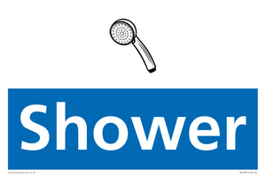 NV14327: Shower Illustrated Dementia Friendly Sign NHS Style Blue