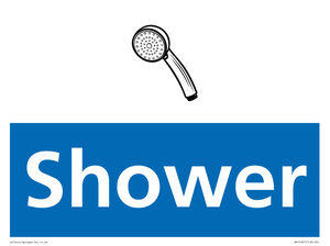 NV14327: Shower Illustrated Dementia Friendly Sign NHS Style Blue