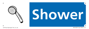 NV14327: Shower Illustrated Dementia Friendly Sign NHS Style Blue