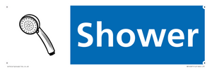 NV14327: Shower Illustrated Dementia Friendly Sign NHS Style Blue