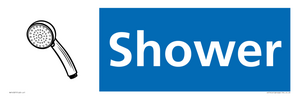 NV14327: Shower Illustrated Dementia Friendly Sign NHS Style Blue