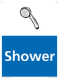 NV14327: Shower Illustrated Dementia Friendly Sign NHS Style Blue