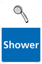 NV14327: Shower Illustrated Dementia Friendly Sign NHS Style Blue