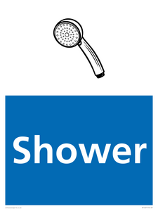 NV14327: Shower Illustrated Dementia Friendly Sign NHS Style Blue