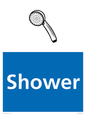 NV14327: Shower Illustrated Dementia Friendly Sign NHS Style Blue