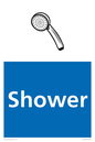 NV14327: Shower Illustrated Dementia Friendly Sign NHS Style Blue
