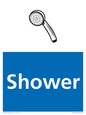 NV14327: Shower Illustrated Dementia Friendly Sign NHS Style Blue