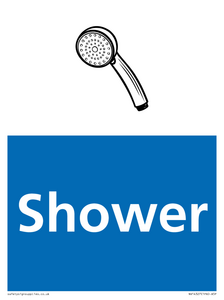 NV14327: Shower Illustrated Dementia Friendly Sign NHS Style Blue