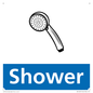 NV14327: Shower Illustrated Dementia Friendly Sign NHS Style Blue