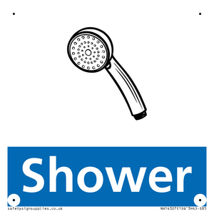 NV14327: Shower Illustrated Dementia Friendly Sign NHS Style Blue