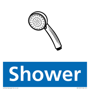 NV14327: Shower Illustrated Dementia Friendly Sign NHS Style Blue