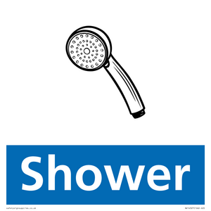 NV14327: Shower Illustrated Dementia Friendly Sign NHS Style Blue