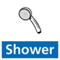 NV14327: Shower Illustrated Dementia Friendly Sign NHS Style Blue