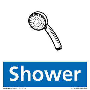 NV14327: Shower Illustrated Dementia Friendly Sign NHS Style Blue