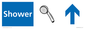 NV14329: Shower Illustrated Dementia Friendly Sign NHS Style Blue with arrows