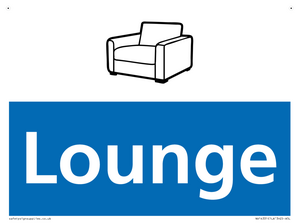 NV14331: Lounge Illustrated Dementia Friendly Sign NHS Style Blue