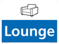 NV14331: Lounge Illustrated Dementia Friendly Sign NHS Style Blue