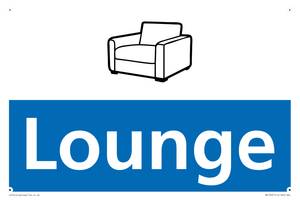 NV14331: Lounge Illustrated Dementia Friendly Sign NHS Style Blue