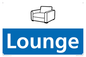 NV14331: Lounge Illustrated Dementia Friendly Sign NHS Style Blue
