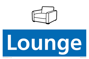 NV14331: Lounge Illustrated Dementia Friendly Sign NHS Style Blue