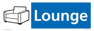 NV14331: Lounge Illustrated Dementia Friendly Sign NHS Style Blue