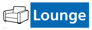 NV14331: Lounge Illustrated Dementia Friendly Sign NHS Style Blue
