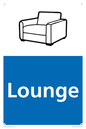 NV14331: Lounge Illustrated Dementia Friendly Sign NHS Style Blue