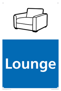NV14331: Lounge Illustrated Dementia Friendly Sign NHS Style Blue