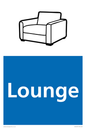 NV14331: Lounge Illustrated Dementia Friendly Sign NHS Style Blue