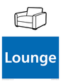 NV14331: Lounge Illustrated Dementia Friendly Sign NHS Style Blue