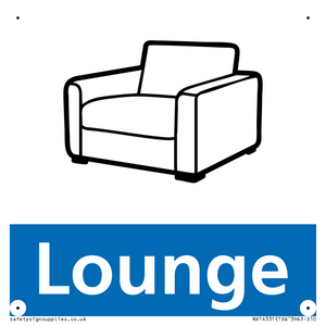 NV14331: Lounge Illustrated Dementia Friendly Sign NHS Style Blue