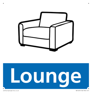 NV14331: Lounge Illustrated Dementia Friendly Sign NHS Style Blue